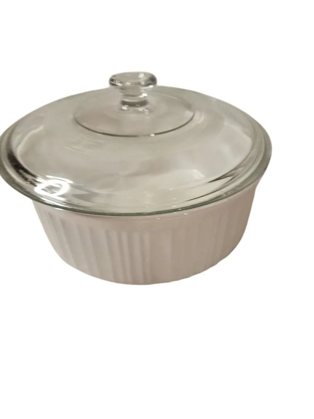 Corningware French White Casserole Dish 2.5 QT Glass Lid Plastic seal